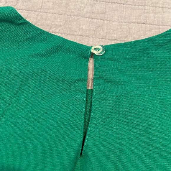 Commense Green Sleeveless Linen Popover Top | Size M - Picture 7 of 7